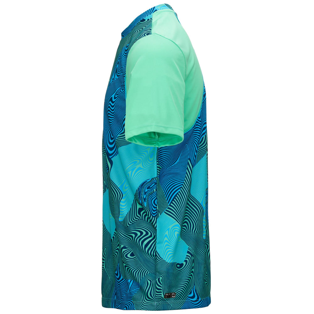 Camiseta deportiva de pádel para hombre en color verde agua con tejido elástico 02