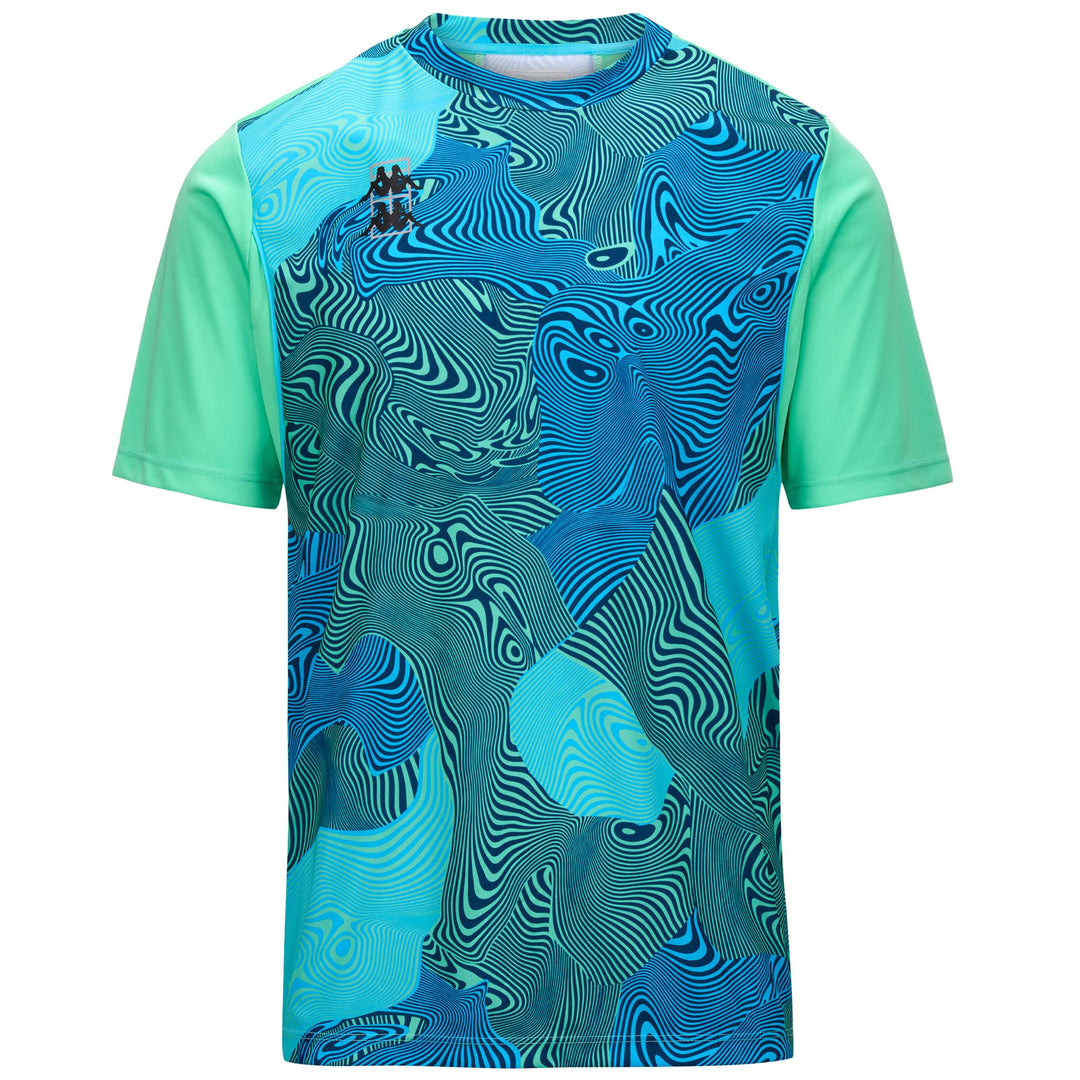 Green Men's Regular Fit Padel Shirt with Allover Printing 01
