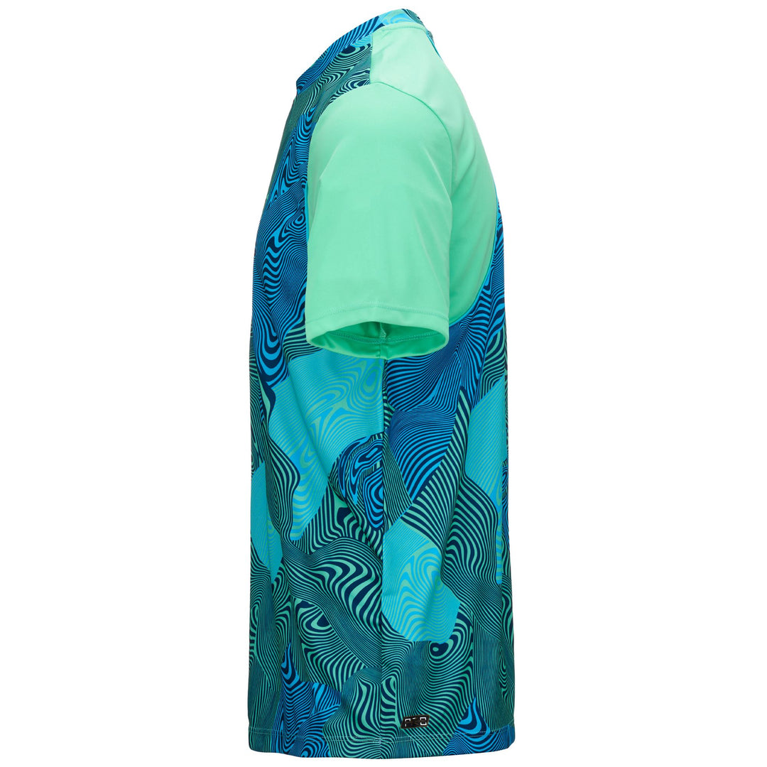 Green Men's Regular Fit Padel Shirt with Allover Printing main