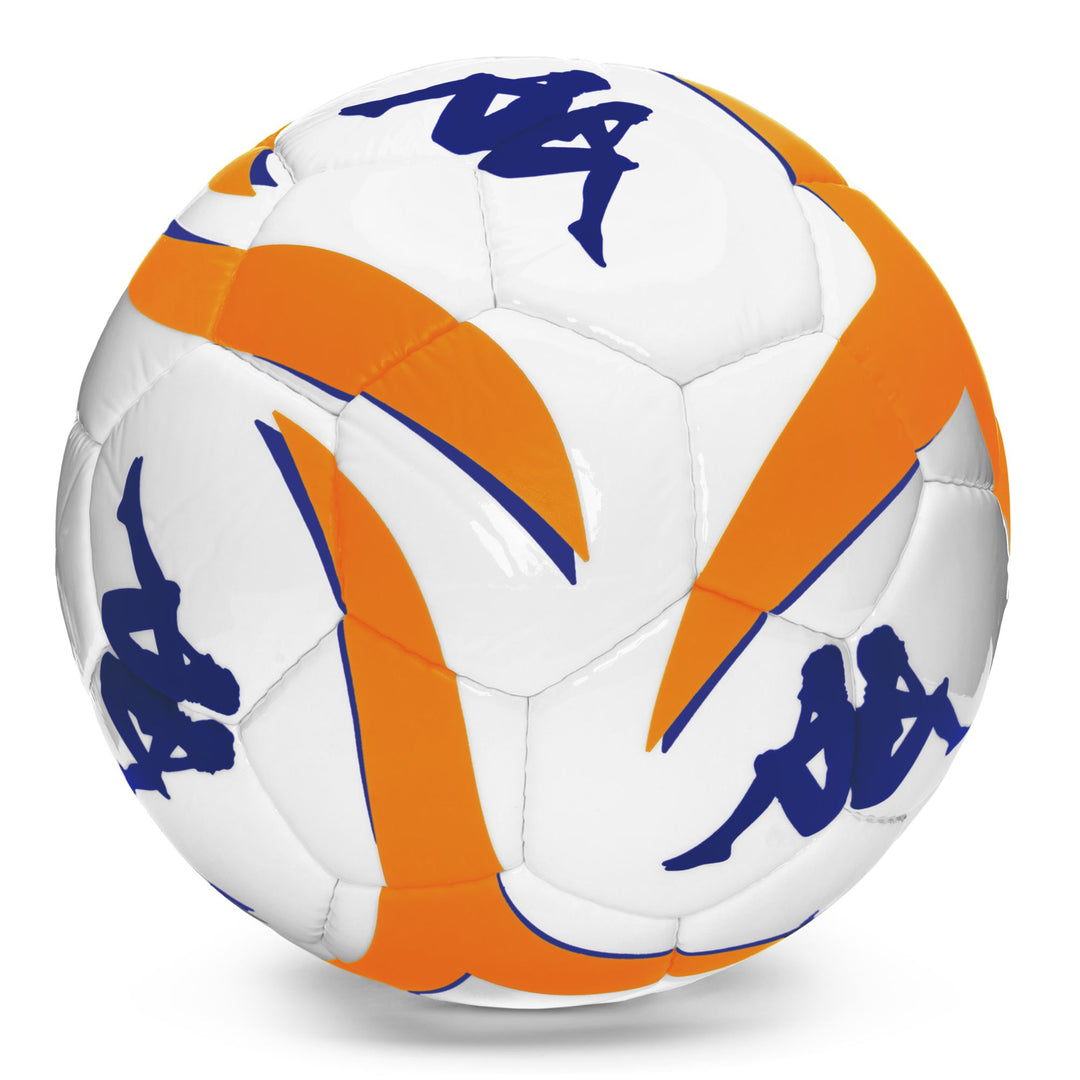 White Orange Unisex Training Football with 32 Panels main