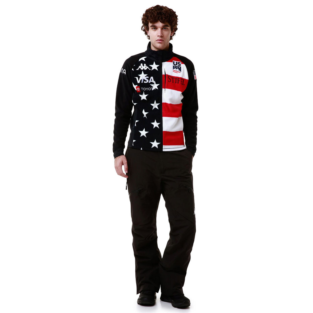 Navy Blue Men's Ski Fleece Jacket with Stretch Inserts 01