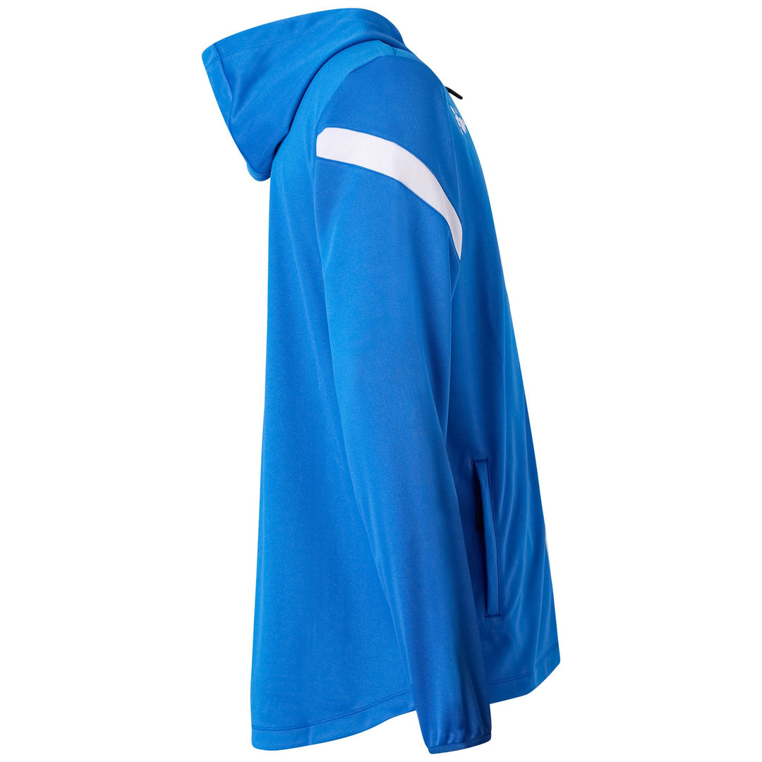 Blue Men's Football Fleece Hoodie with Full Zip and Pockets main