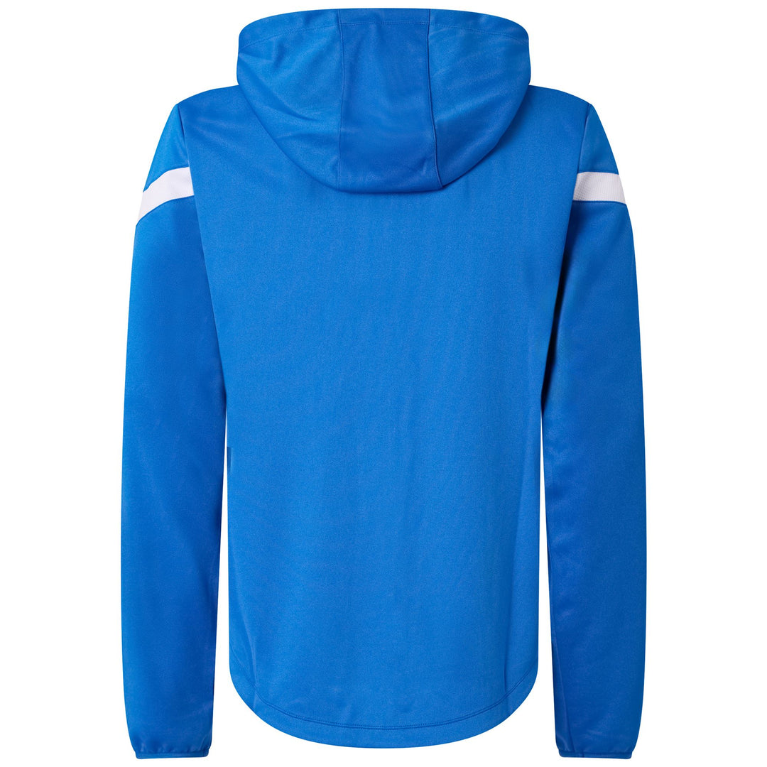 Blue Men's Football Fleece Hoodie with Full Zip and Pockets main