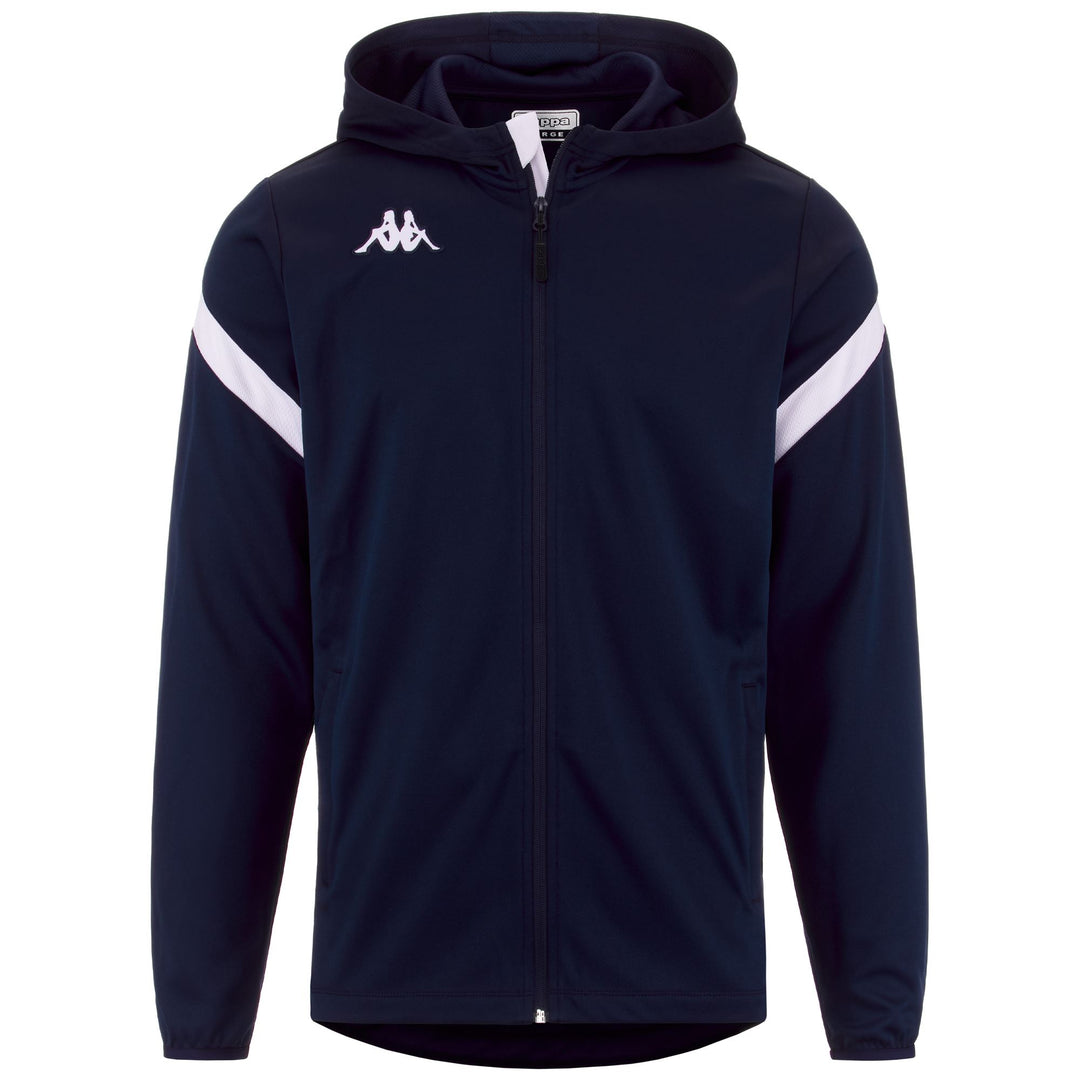 Sudadera con capucha de fútbol azul marino con cremallera completa y bolsillos para hombre 01