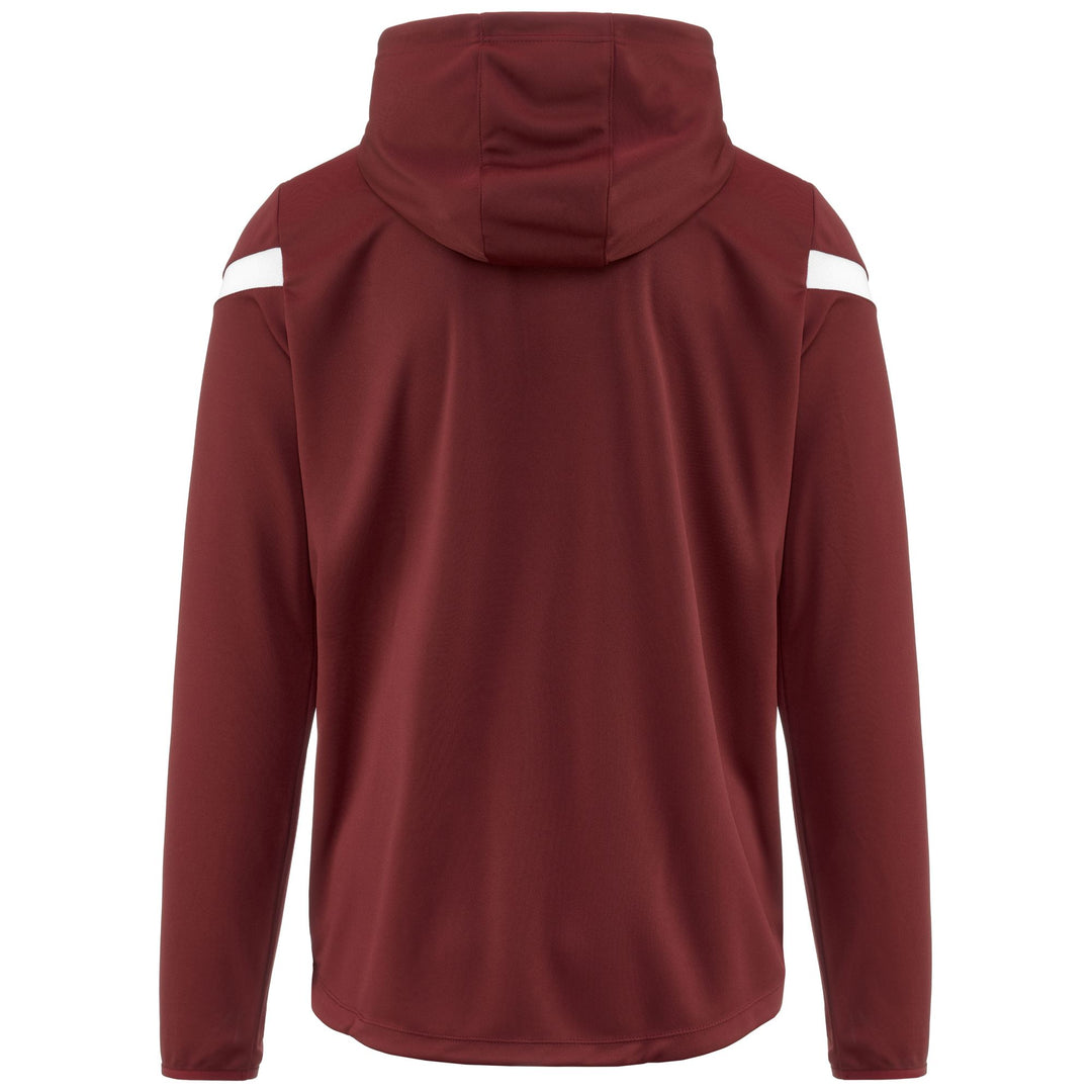 Red White Men's Football Fleece Hoodie with Full Zip main