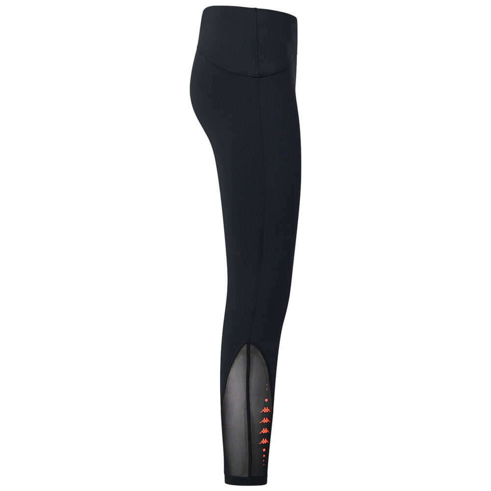 Pantalon d'entraînement moulant noir pour femme avec empiècements en mesh 02