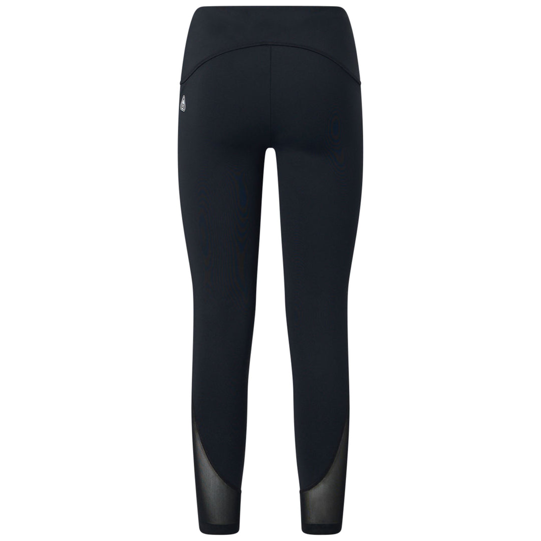 Pantalon d'entraînement moulant noir pour femme avec empiècements en mesh main