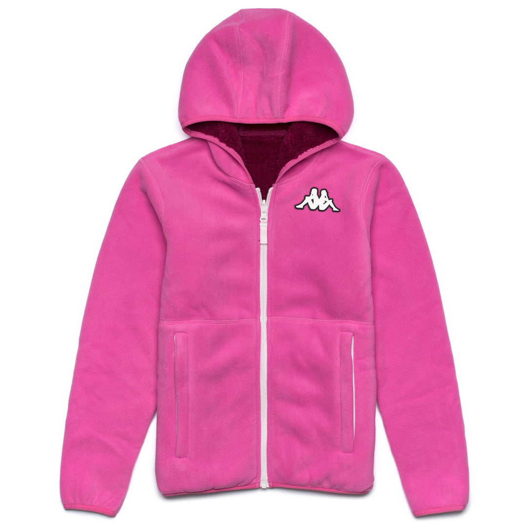 Fuchsia red Unisex Kid's Sherpa Fleece Jacket 01