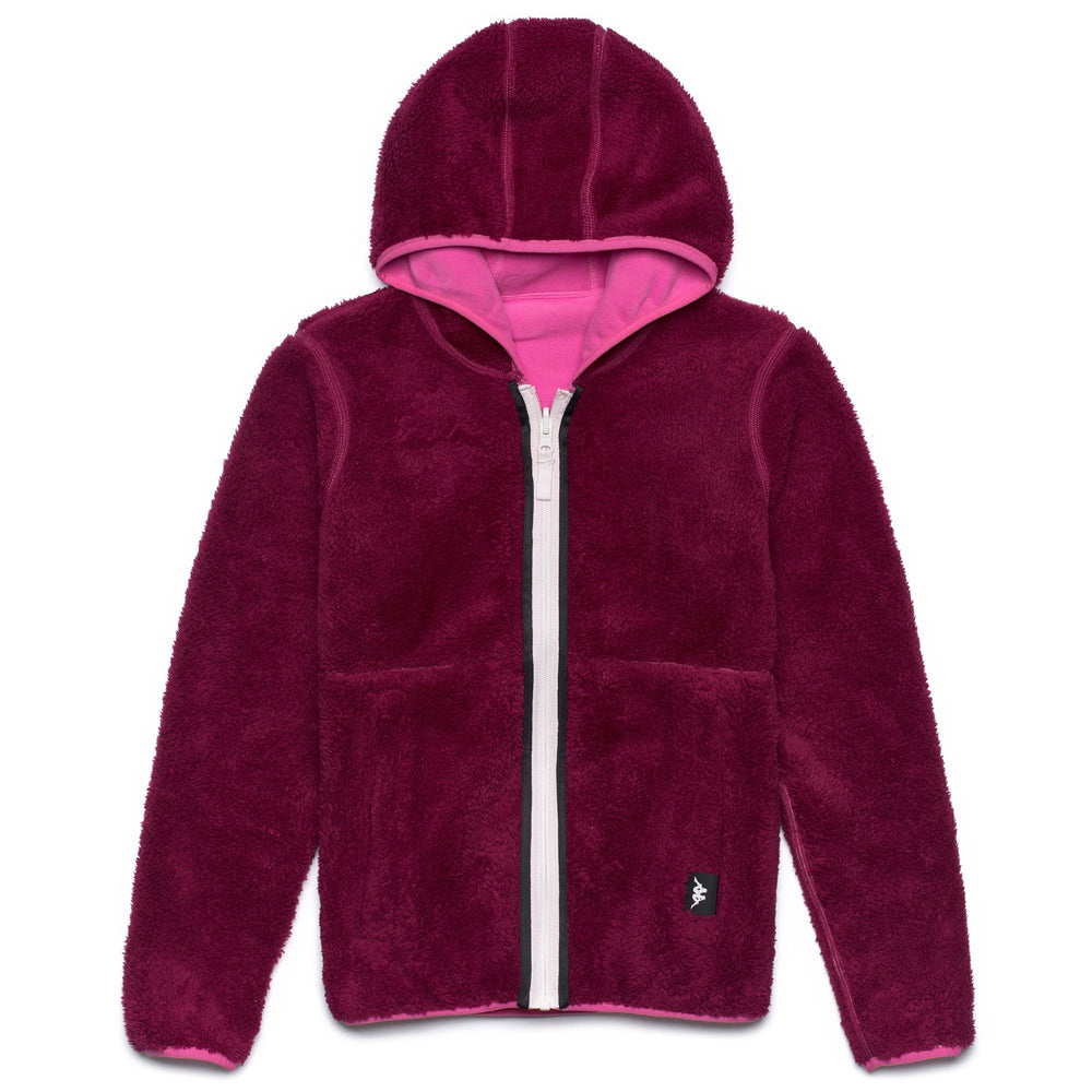 Fuchsia red Unisex Kid's Sherpa Fleece Jacket 02