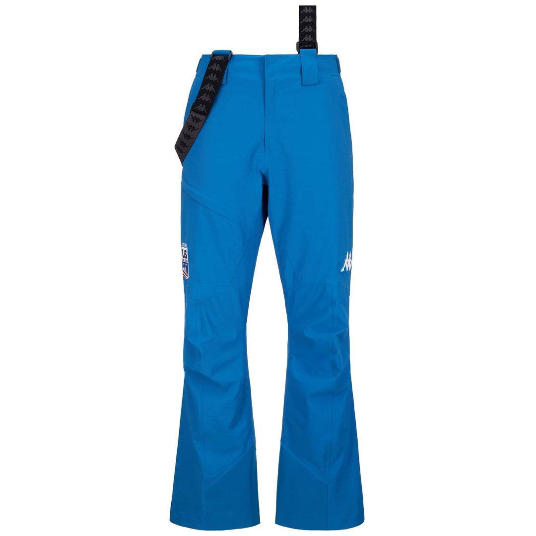 Pantalon de ski unisexe bleu en tissu imperméable et respirant main