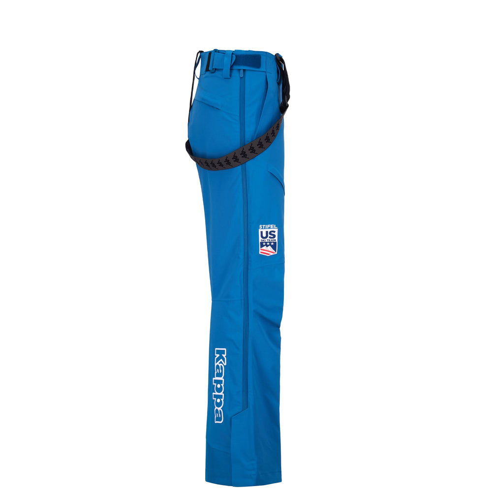 Pantalon de ski unisexe bleu en tissu imperméable et respirant 02