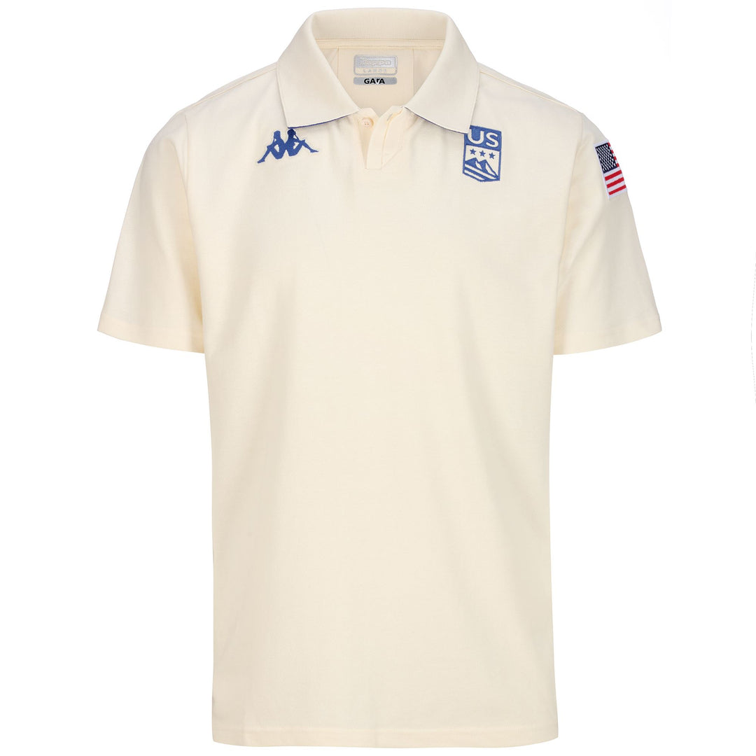 Polo de esquí unisex azul leche con corte entallado y logotipo bordado main