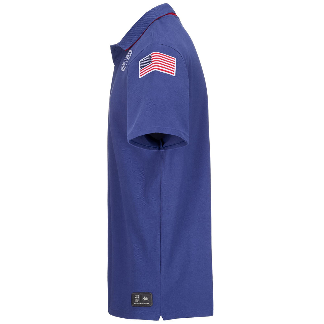 Blue Red Unisex Ski Polo Shirt with Slim Fit and Embroidered Logo main