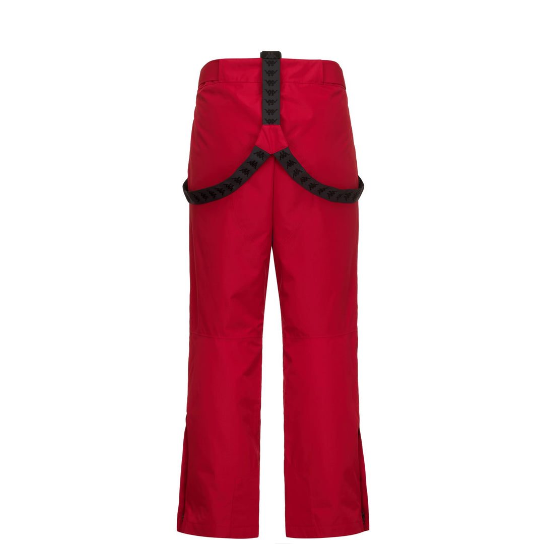 Pantalon de ski rembourré rouge unisexe avec protection imperméable main
