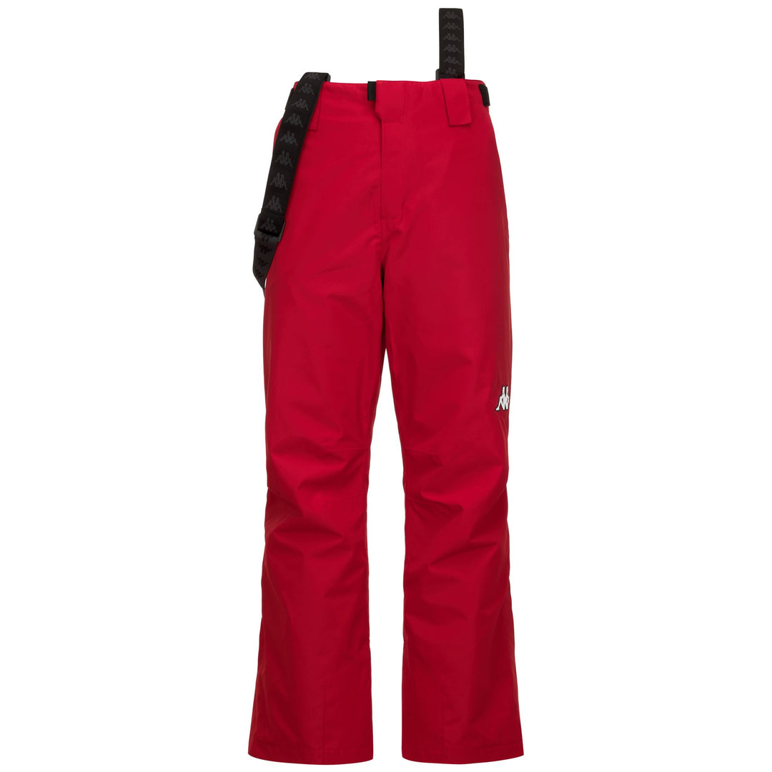 Pantalon de ski rembourré rouge unisexe avec protection imperméable main