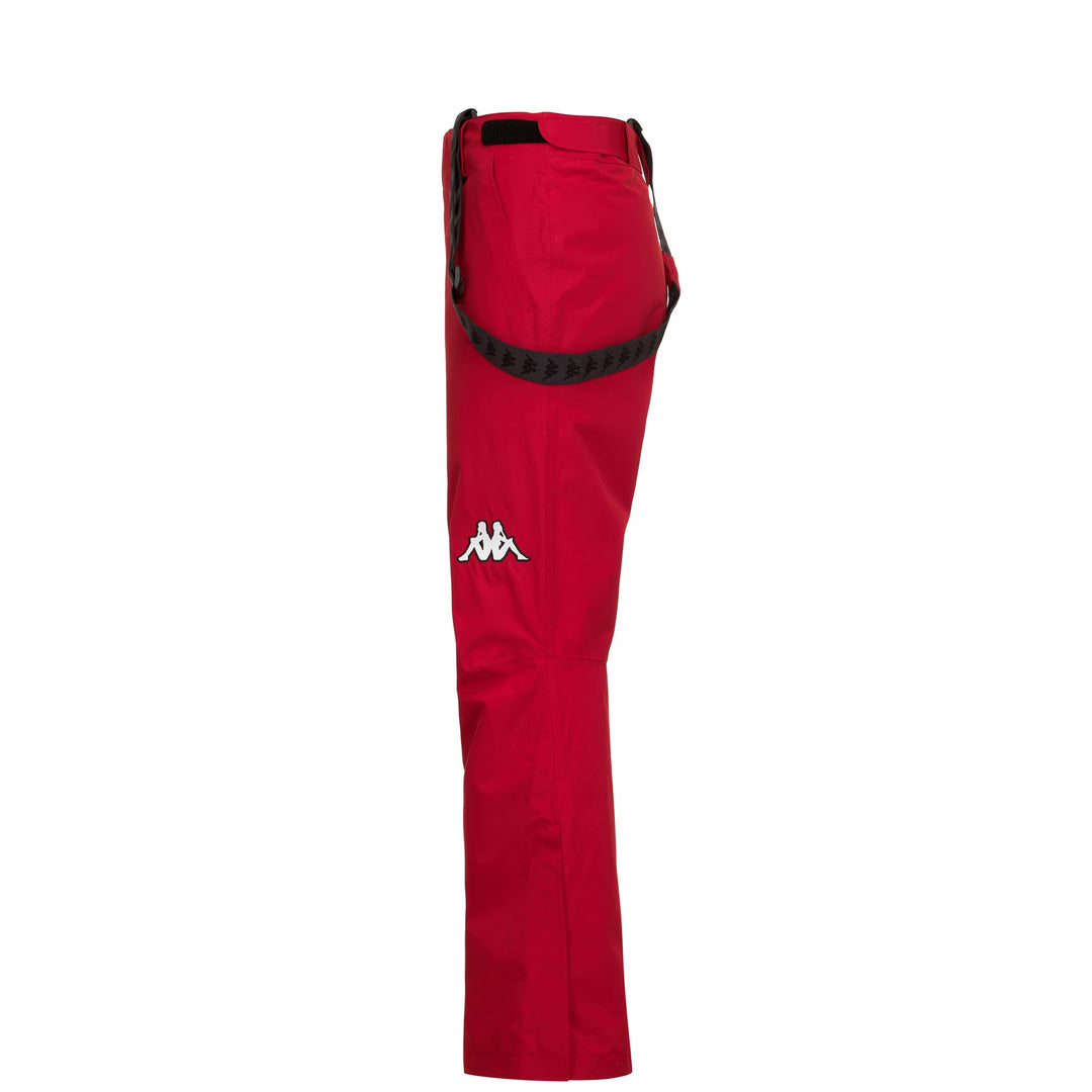 Pantalon de ski rembourré rouge unisexe avec protection imperméable main