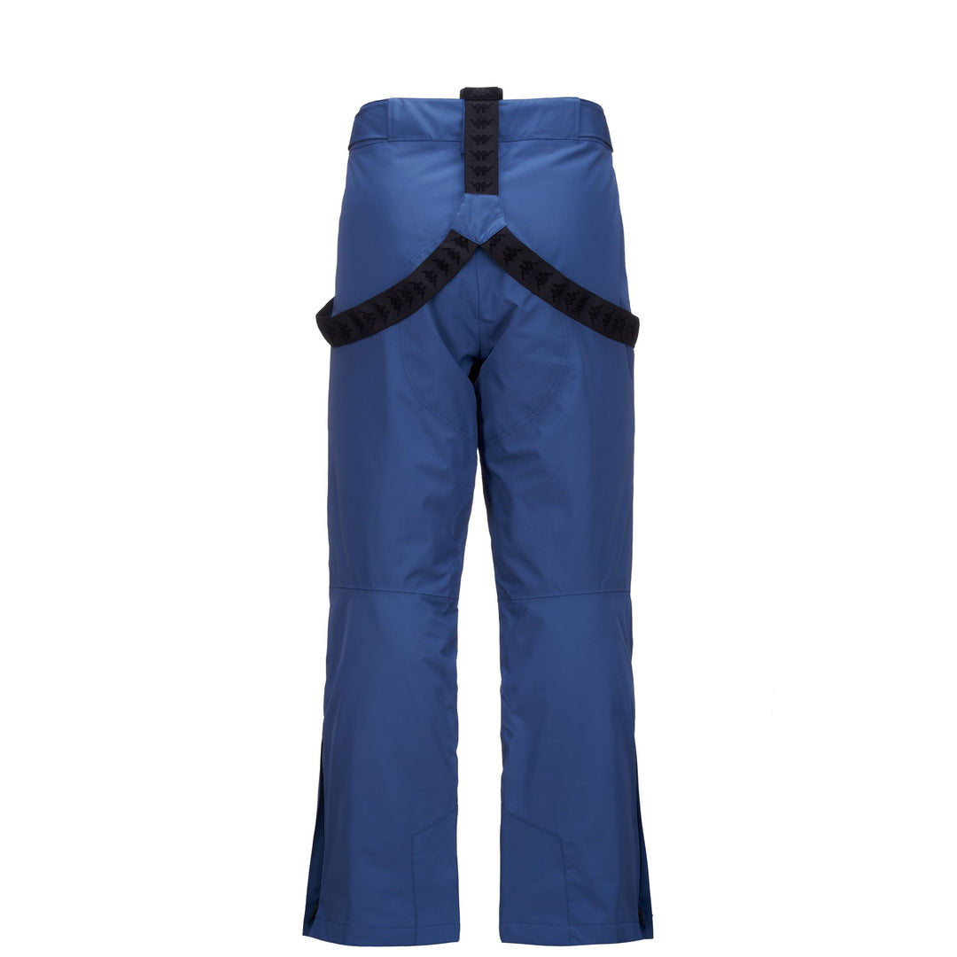 Pantalon de ski rembourré bleu unisexe coupe classique avec protection imperméable main