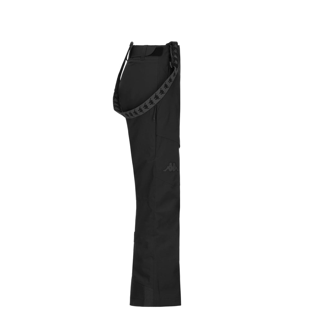 Pantalones de esquí impermeables negros para mujer con acolchado y corte ajustado 02