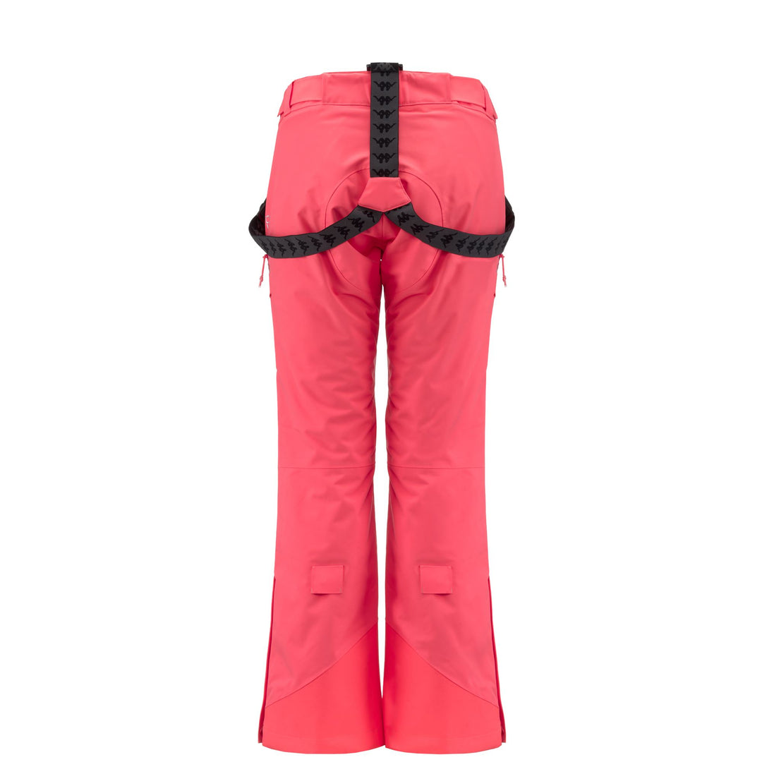 Pantalon de ski rose pour femme, coupe ajustée, isolé et imperméable. main