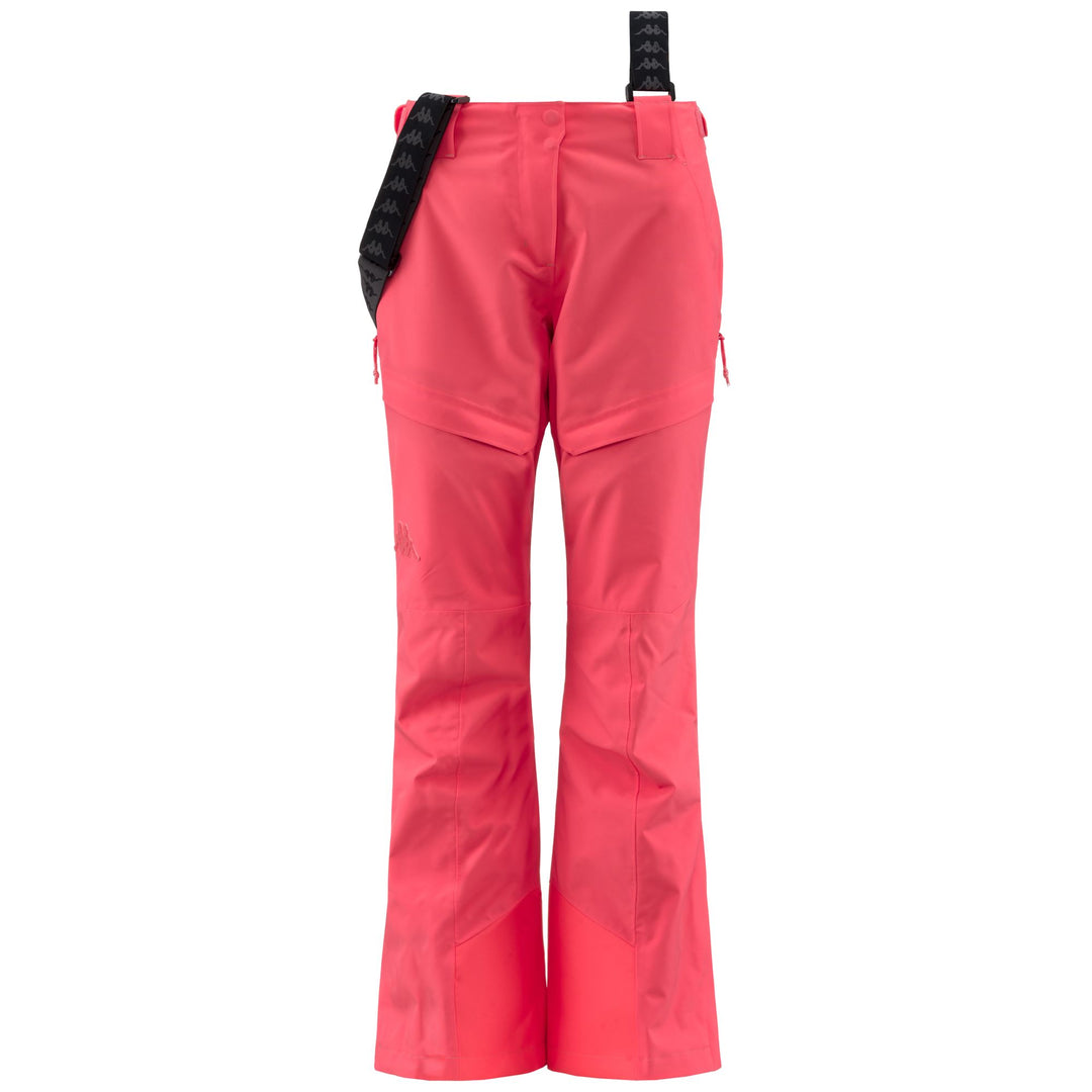 Pantaloni da sci isolanti aderenti da donna rosa con protezione impermeabile 01