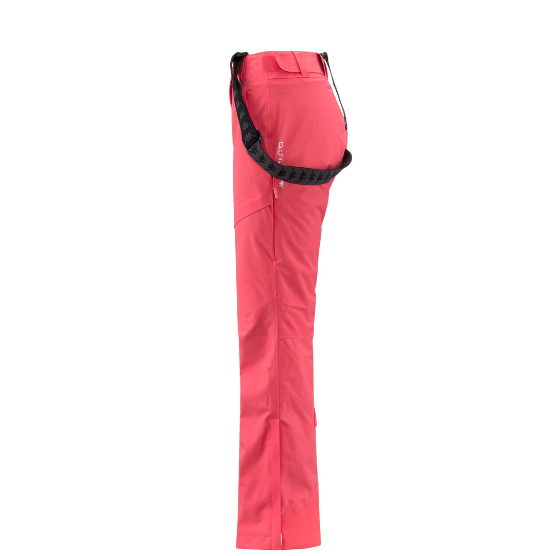 Pink Black Women's Waterproof Ski Pants with Padding and Ventilation 01