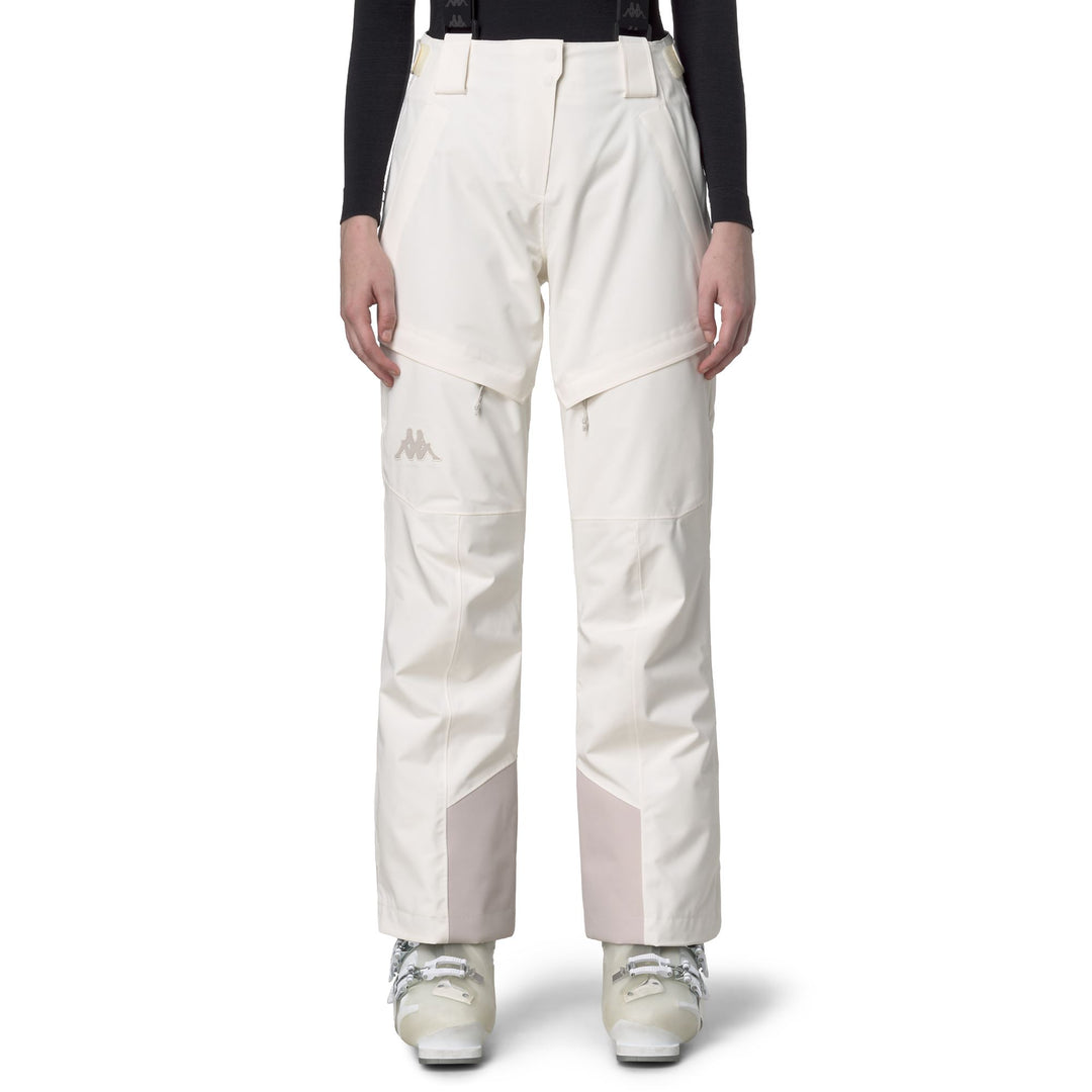 White Women's Insulated Slim Fit Ski Trousers with Waterproof Protection 01