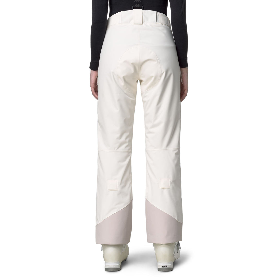 Pantalon de ski blanc pour femme, imperméable et isolant. main