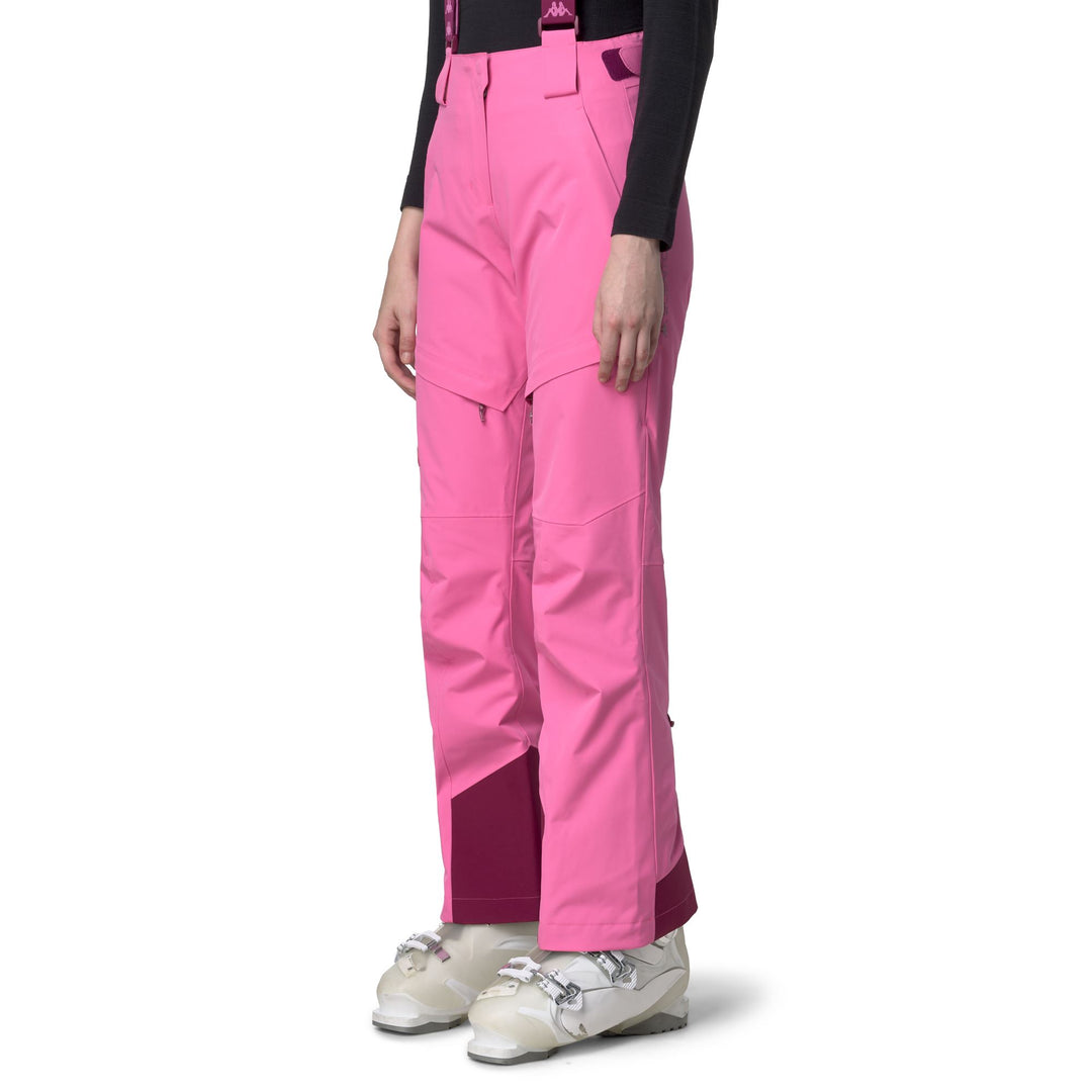 Pantalon de ski isolé slim fit pour femme fuchsia avec protection imperméable main