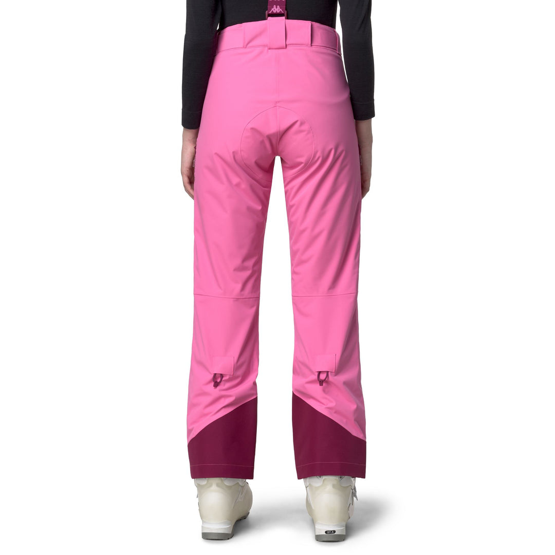 Pantalon de ski isolé slim fit pour femme fuchsia avec protection imperméable main