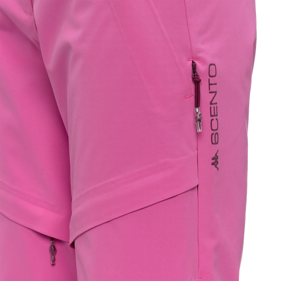 Pantalon de ski isolé slim fit pour femme fuchsia avec protection imperméable main