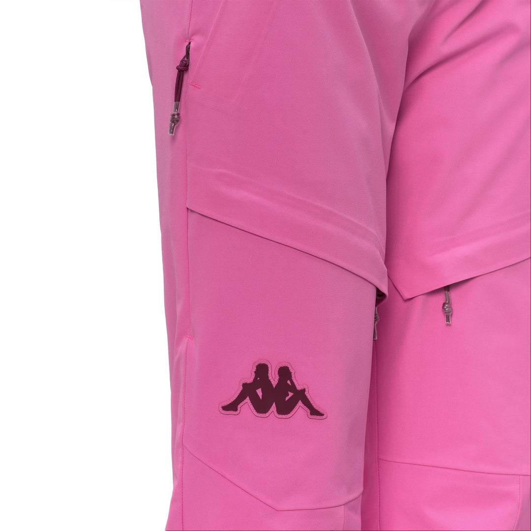 Pantalon de ski isolé slim fit pour femme fuchsia avec protection imperméable main