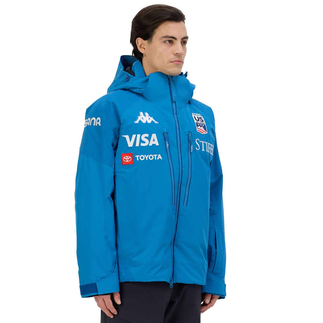 Blue Men's Padded Ski Jacket with Waterproof Protection main