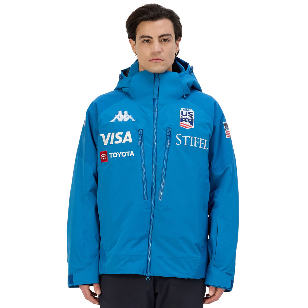 Blue Men's Padded Ski Jacket with Waterproof Protection main