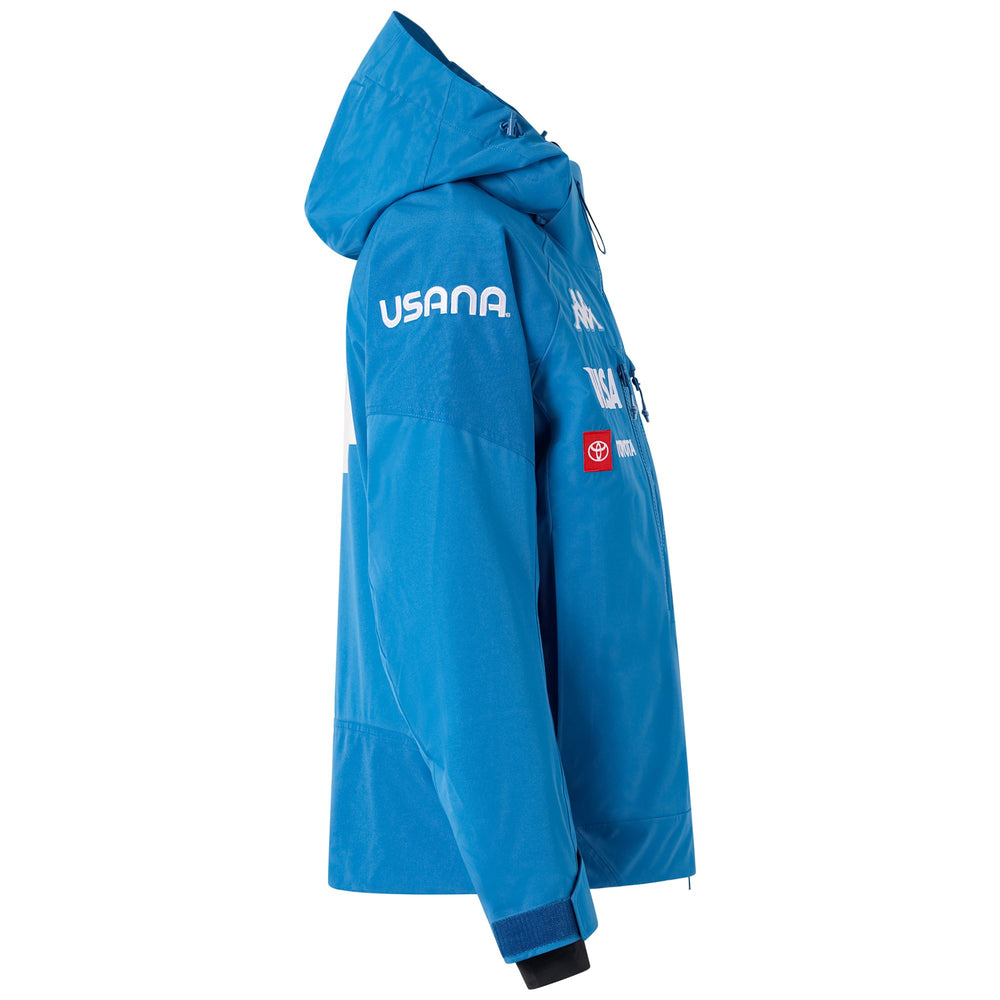 Chaqueta azul acolchada de esquí para hombre con protección impermeable 02