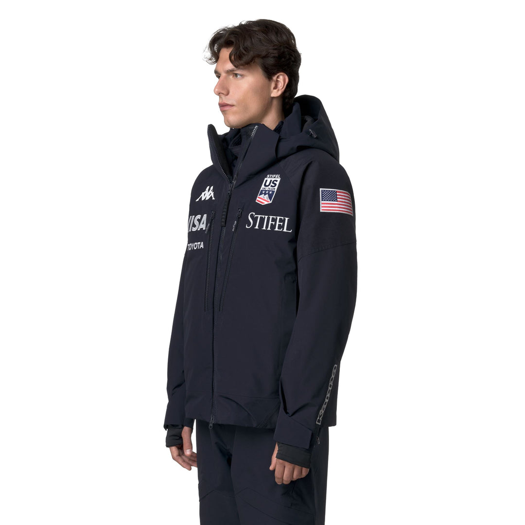 Men's Blue Padded Ski Jacket with Waterproof Protection main