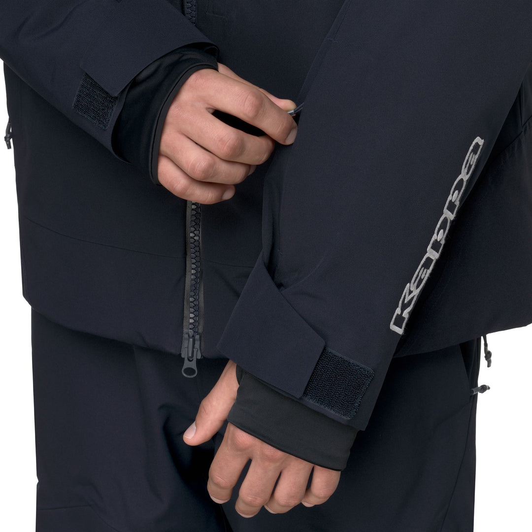 Veste de ski rembourrée bleue pour homme avec protection imperméable main