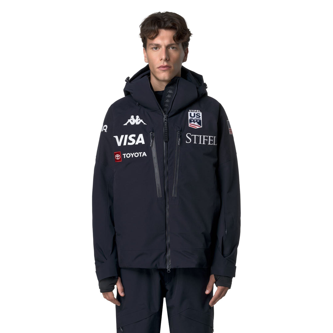 Men's Blue Padded Ski Jacket with Waterproof Protection 01