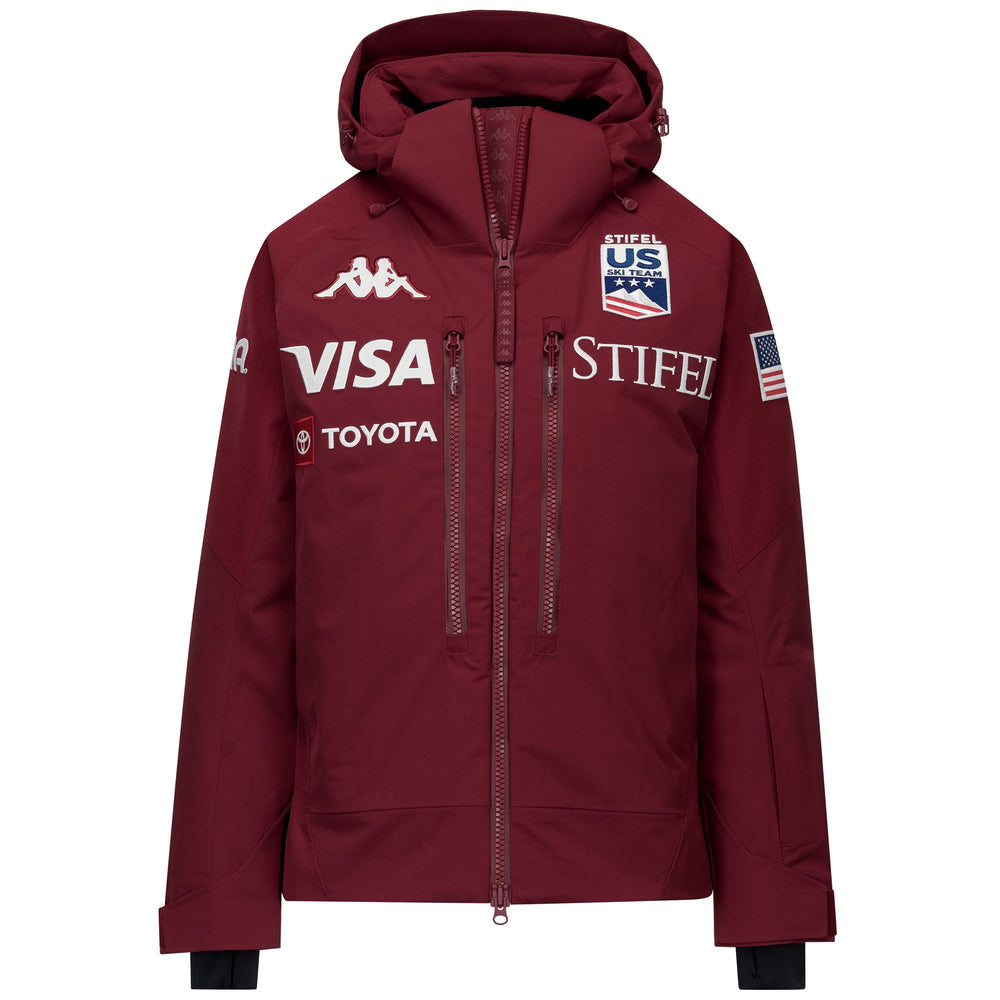 Women's Padded Ski Jacket with Waterproof Protection Red 02