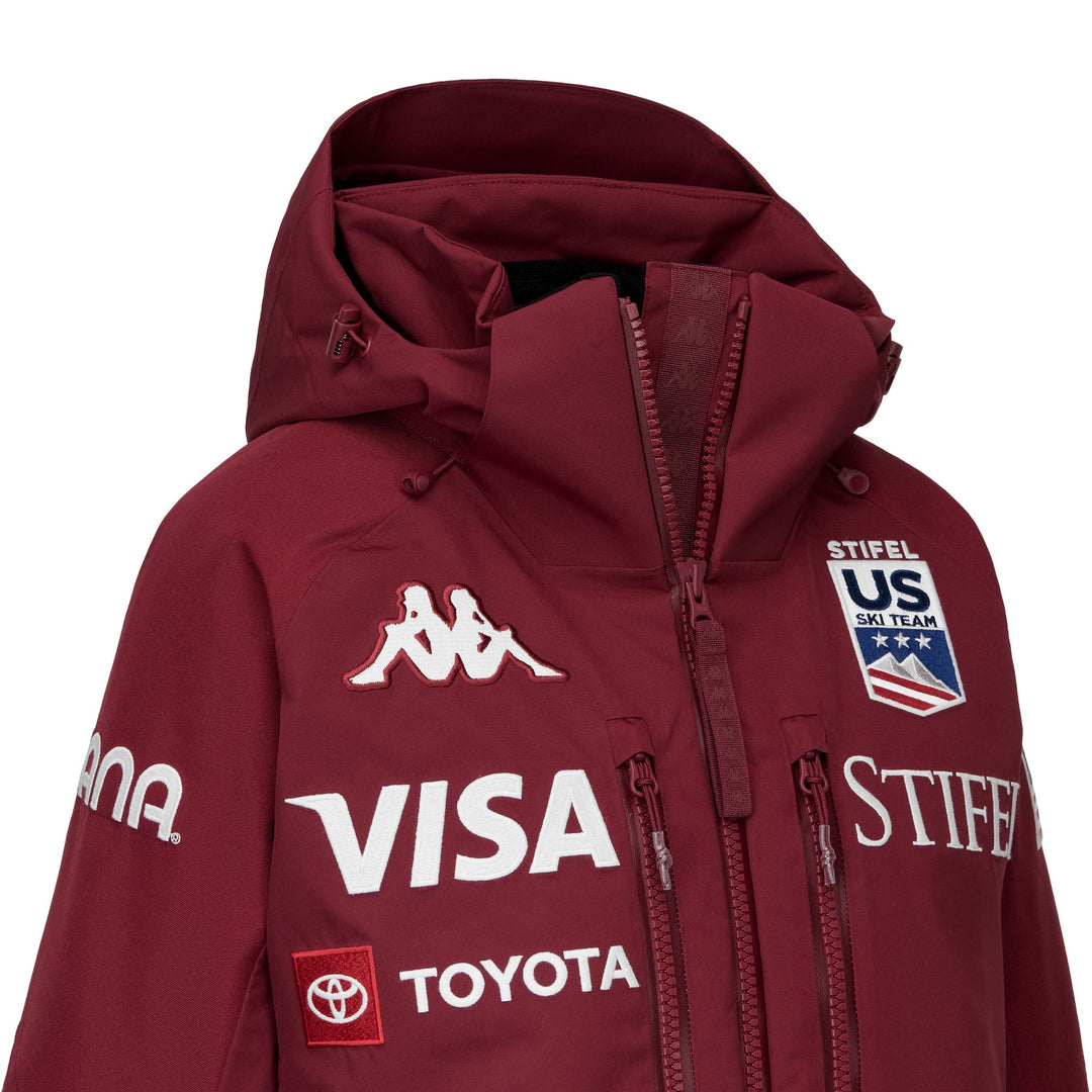 Chaqueta de esquí impermeable y acolchada para mujer, color rojo main