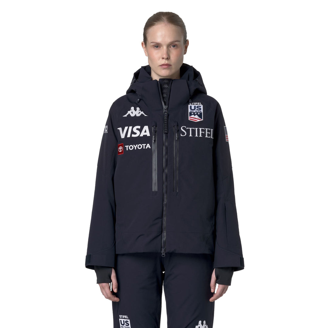 Women's Blue Padded Ski Jacket with Waterproof Protection 01