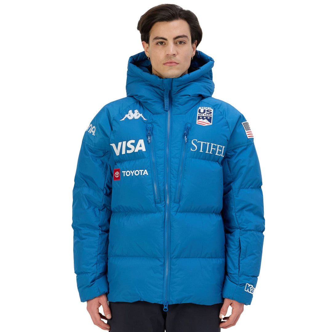 Blue Men's Waterproof Ski Jacket with Down Insulation main