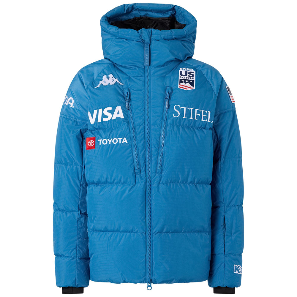 Blue Men's Waterproof Ski Jacket with Down Insulation 02