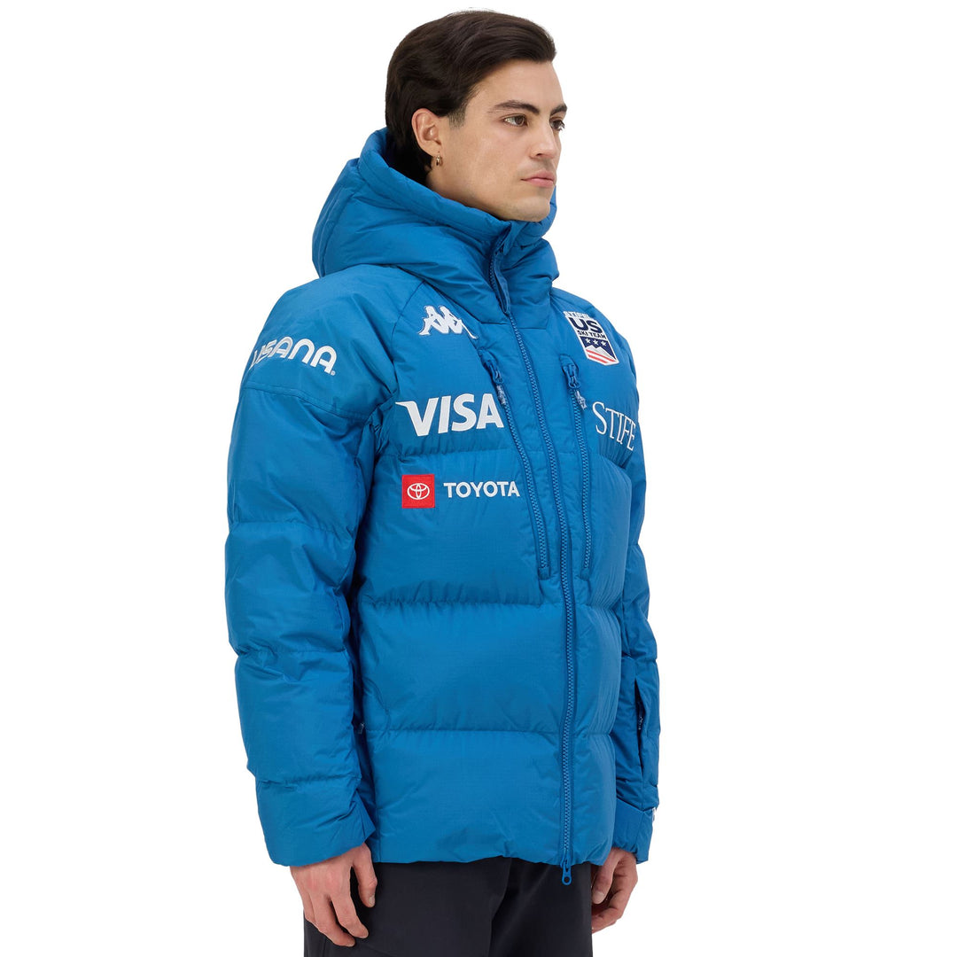 Blue Men's Waterproof Ski Jacket with Down Insulation main