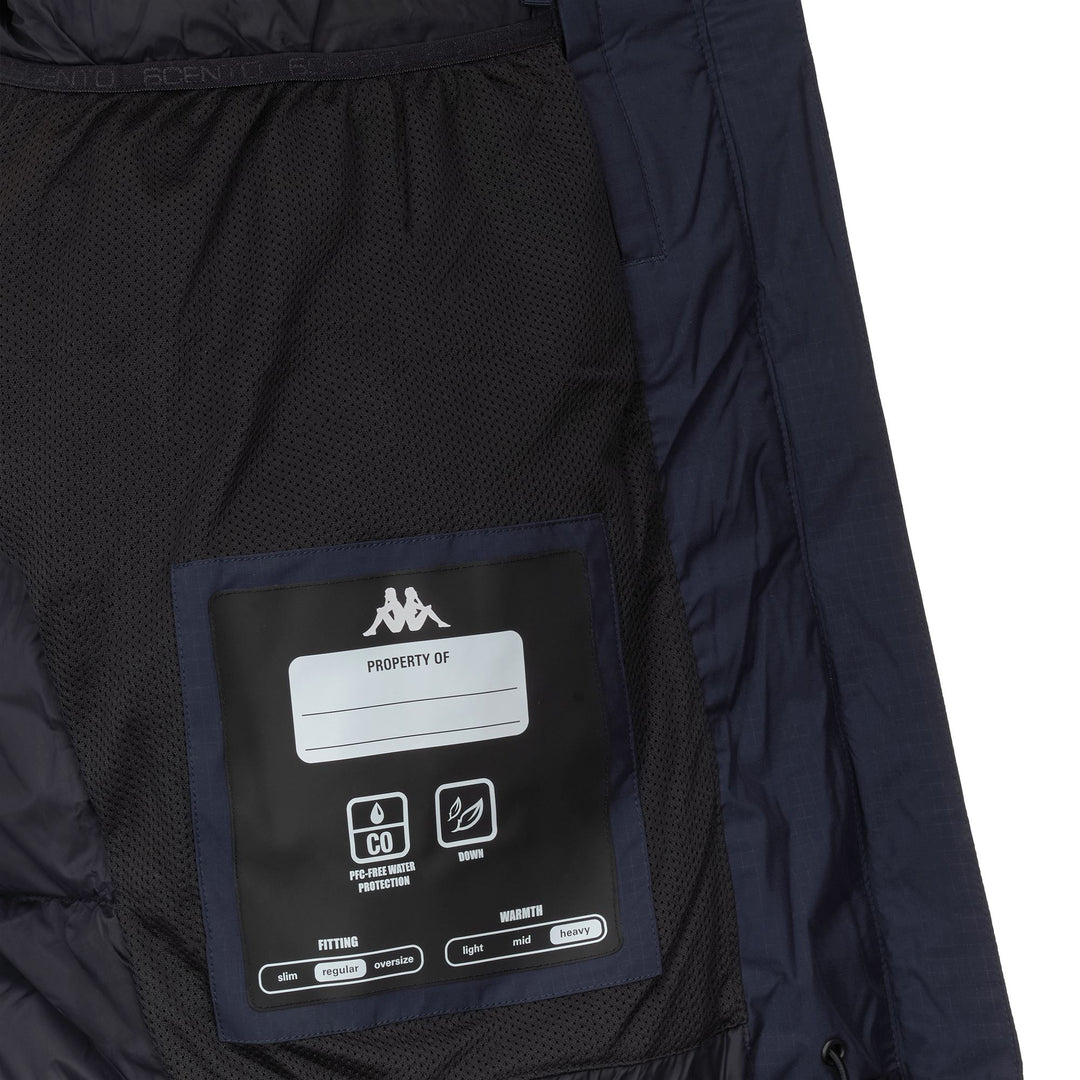 Veste de ski bleue pour homme, coupe classique, avec protection contre l'eau et les intempéries main