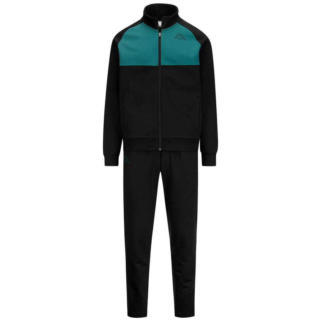 Chándal de polar cepillado negro para hombre con logotipo 01