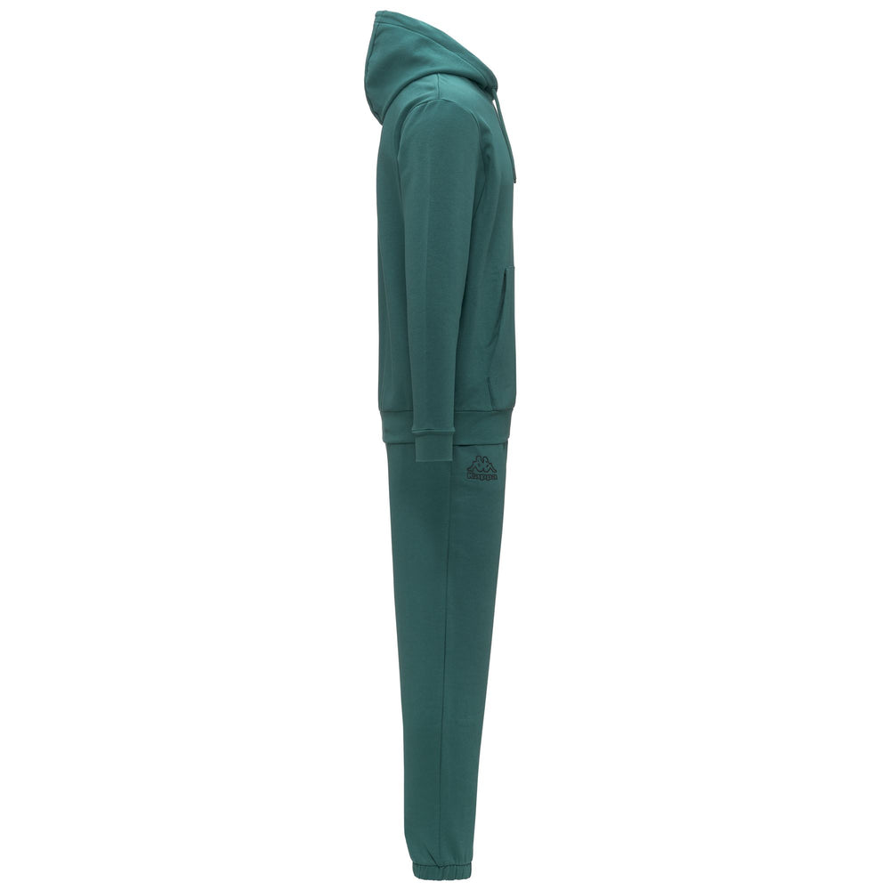 Green Men's Brushed Fleece Tracksuit with Kangaroo Pockets 02