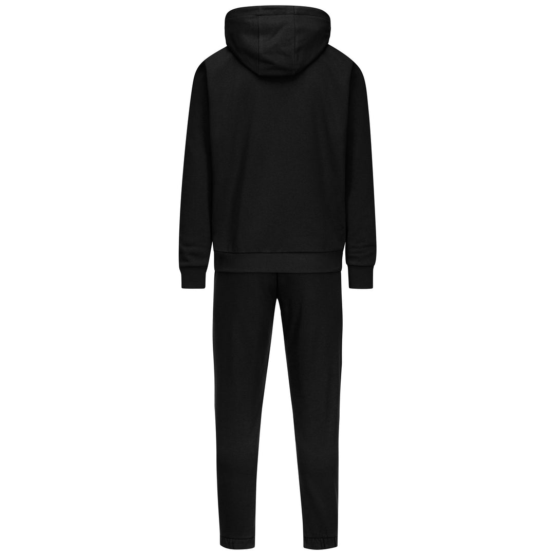 Black Men's Hooded Fleece Tracksuit with Zip and Pockets main