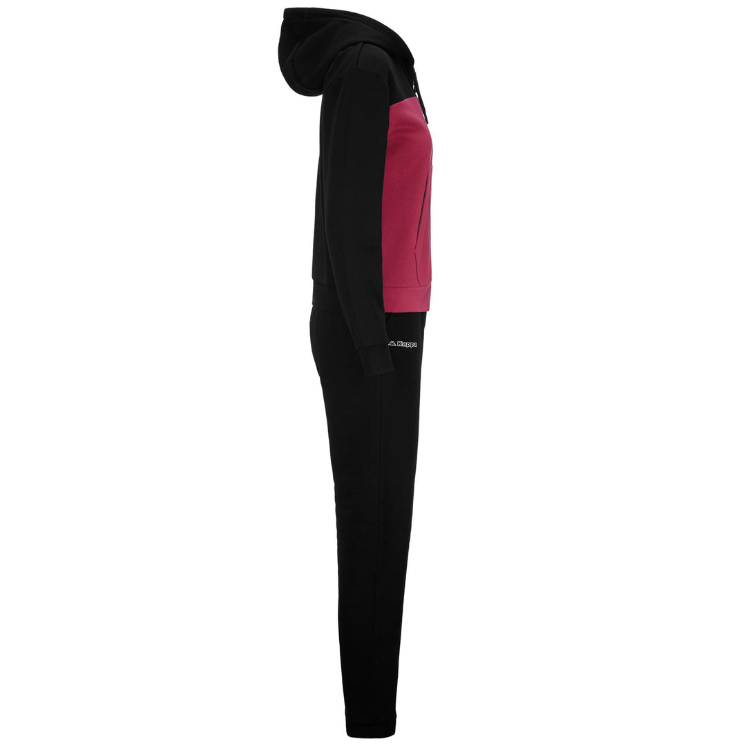 Black and Fuchsia Women's Regular Fit Hooded Tracksuit main