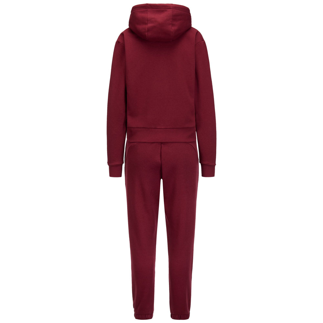 Red Women's Hooded Tracksuit with Fleece and Kangaroo Pockets main