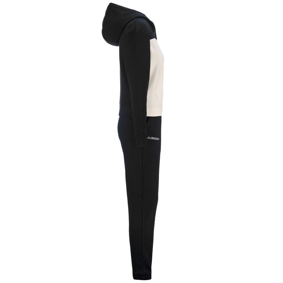 Tuta Sportiva con Cappuccio Donna Nera con Tasche a Kangaroo main